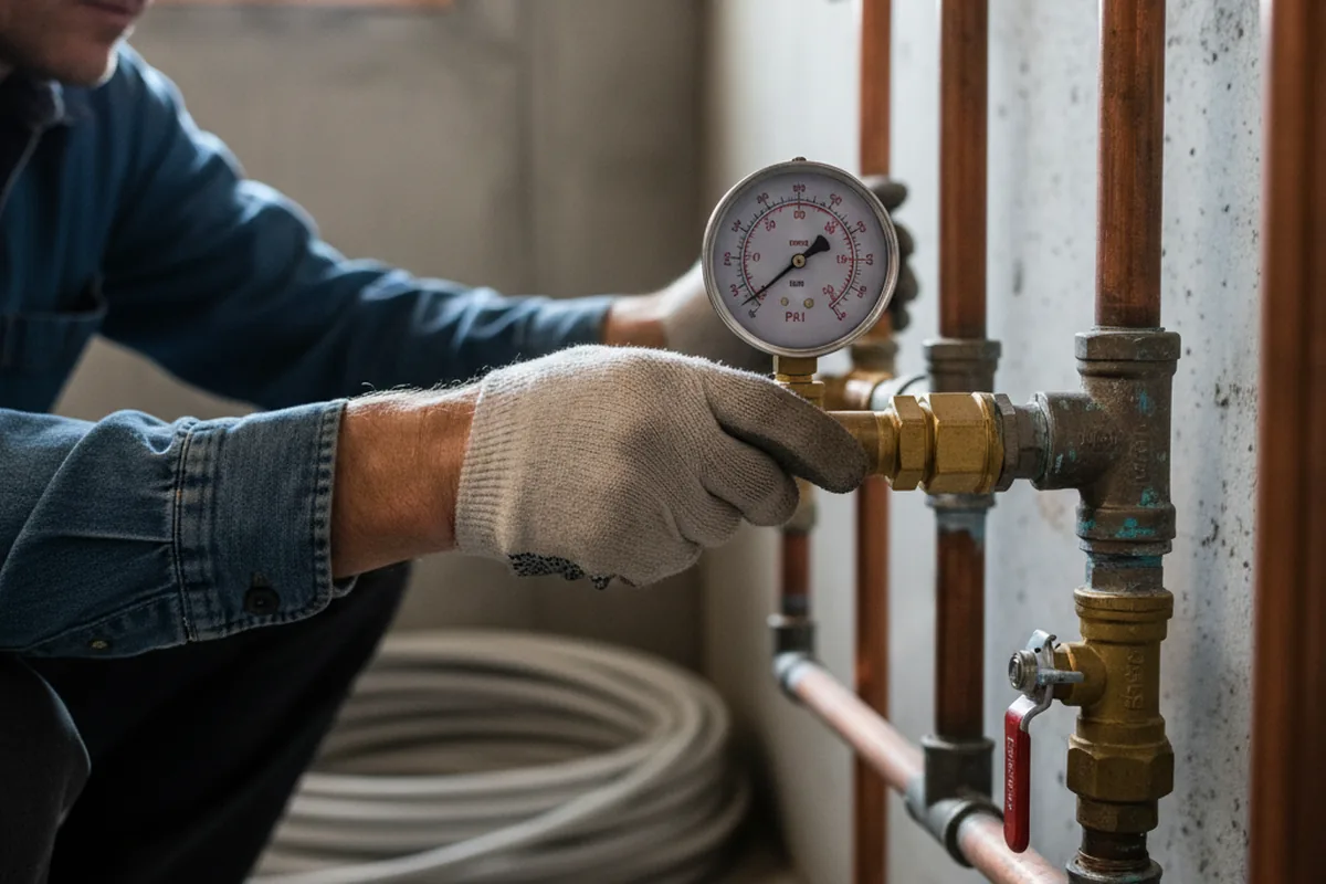 Pressure testing a repaired line during Water Line Repair in Glencoe